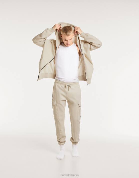 Stein Bershka Männer Kapuzenpullover mit Reißverschluss H00J2991