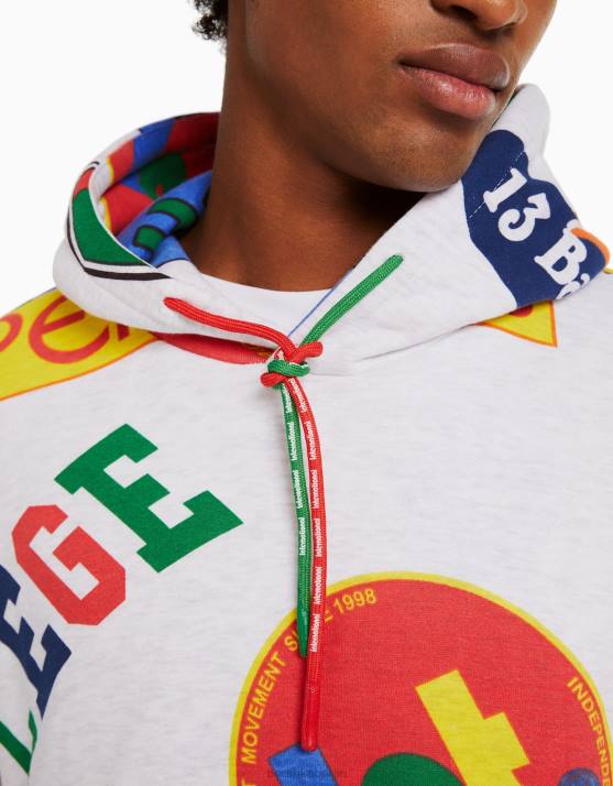 andere Bershka Männer Bedruckter Kapuzenpullover H00J2960