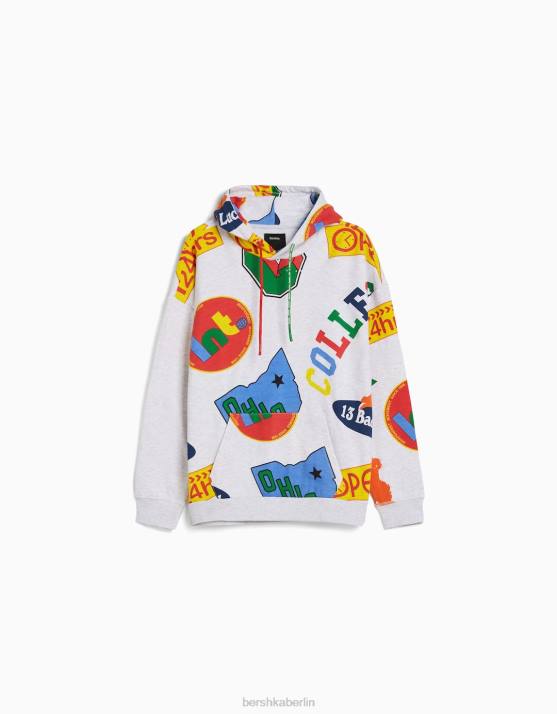 andere Bershka Männer Bedruckter Kapuzenpullover H00J2960
