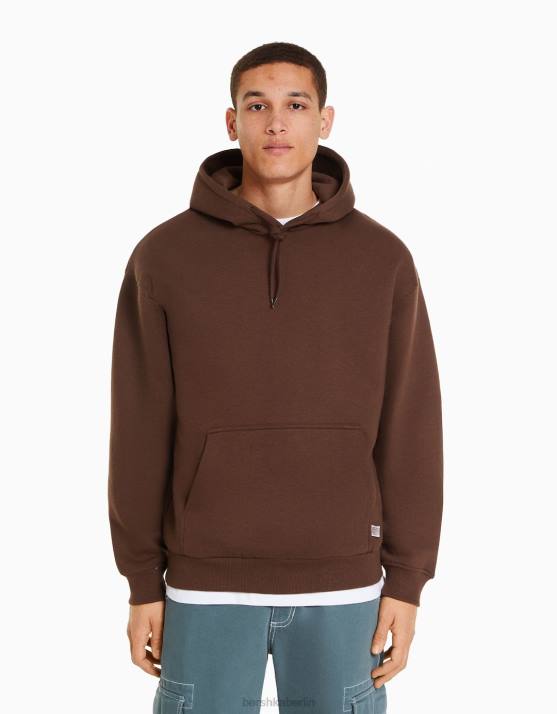 braun Bershka Männer Übergroßer Kapuzenpullover H00J2958