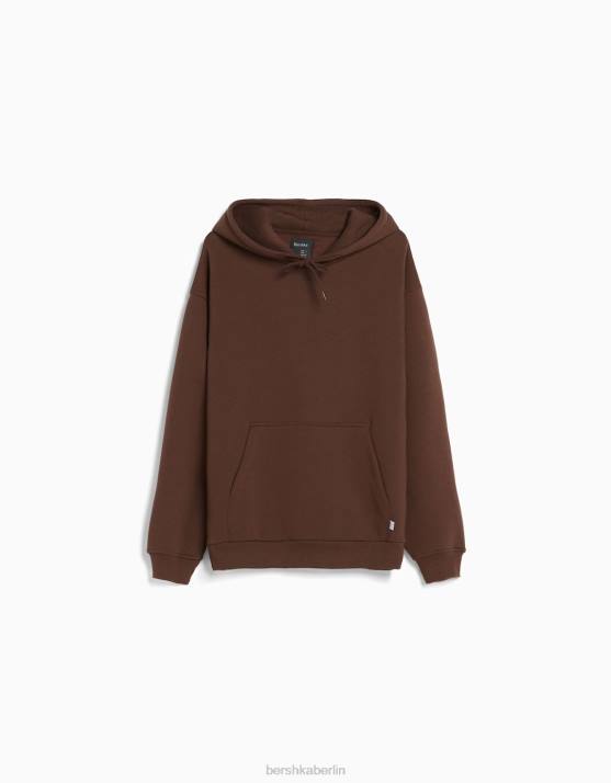 braun Bershka Männer Übergroßer Kapuzenpullover H00J2958