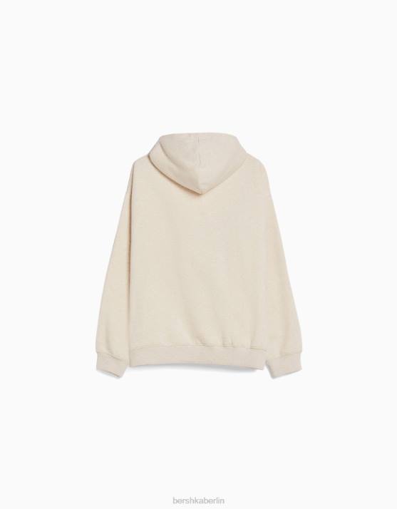grau Bershka Männer Kastig geschnittener Kapuzenpullover H00J2968