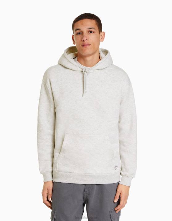 grau Bershka Männer Übergroßer Kapuzenpullover H00J2957