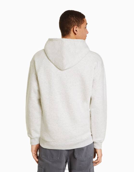 grau Bershka Männer Übergroßer Kapuzenpullover H00J2957