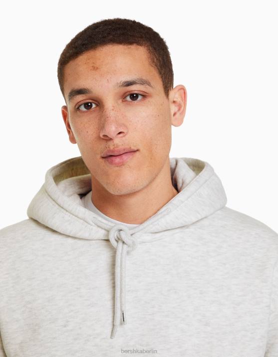grau Bershka Männer Übergroßer Kapuzenpullover H00J2957