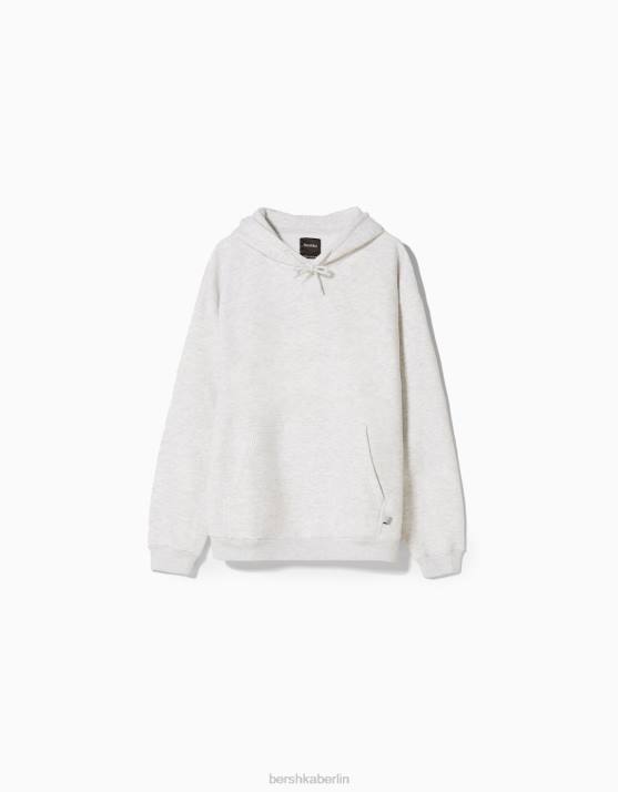 grau Bershka Männer Übergroßer Kapuzenpullover H00J2957