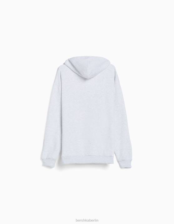grau Bershka Männer Übergroßer Kapuzenpullover H00J2957