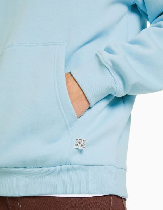 hellblau Bershka Männer Übergroßer Kapuzenpullover H00J2951