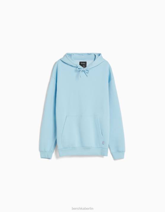 hellblau Bershka Männer Übergroßer Kapuzenpullover H00J2951