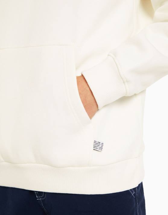 nicht-gerade weiss Bershka Männer Übergroßer Kapuzenpullover H00J2953