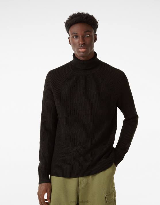 Schwarz Bershka Männer Rollkragenpulli H00J3018