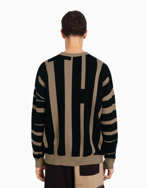 braun Bershka Männer Pullover mit Slogan H00J3010