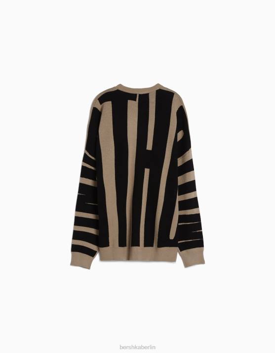 braun Bershka Männer Pullover mit Slogan H00J3010