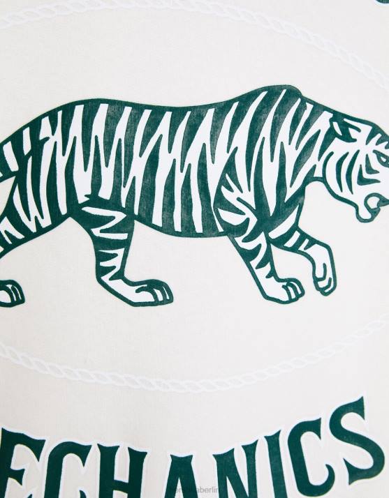 Weiss Bershka Männer Bedrucktes Sweatshirt H00J2981