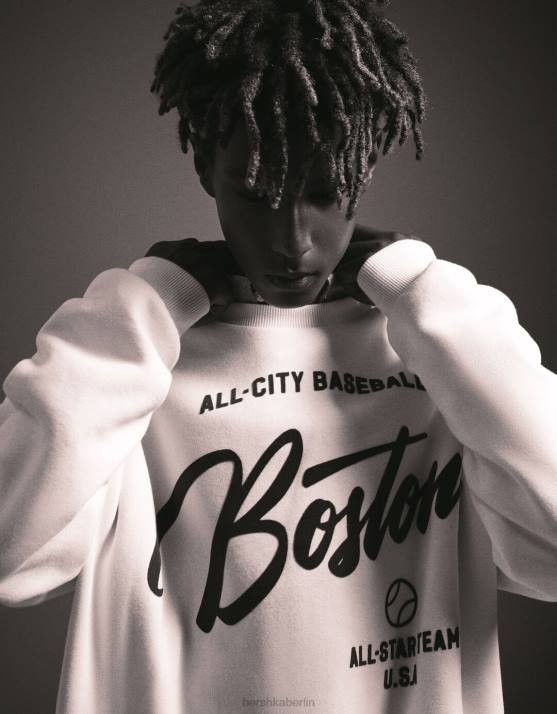 Weiss Bershka Männer Übergroßes bedrucktes Sweatshirt H00J2985