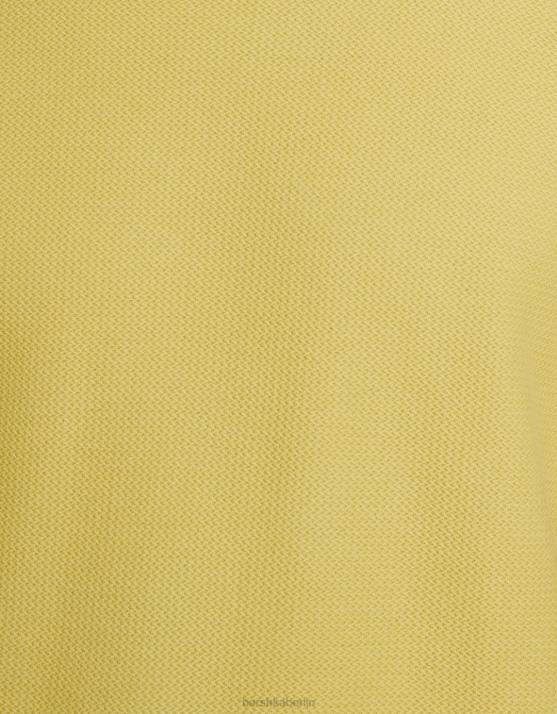 Kalk Bershka Männer Strukturiertes Kurzarm-T-Shirt H00J2770