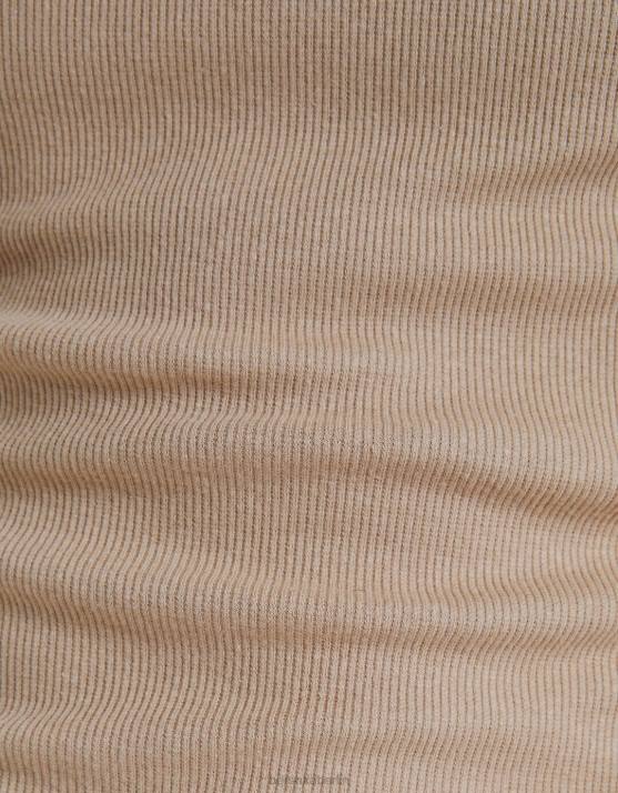 Kamel Bershka Männer geripptes ärmelloses T-Shirt H00J2667