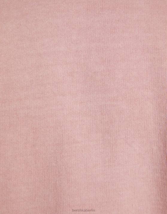 Rosa Bershka Männer Kurzärmliges, verblasstes T-Shirt H00J2646