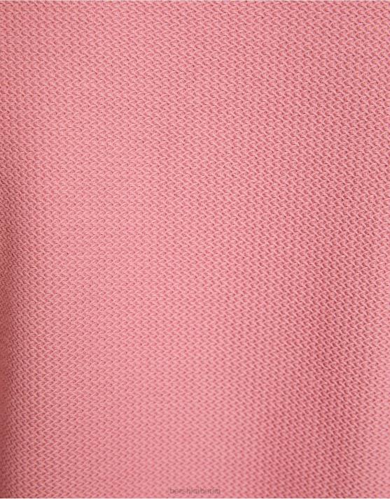 Rosa Bershka Männer Strukturiertes Kurzarm-T-Shirt H00J2774