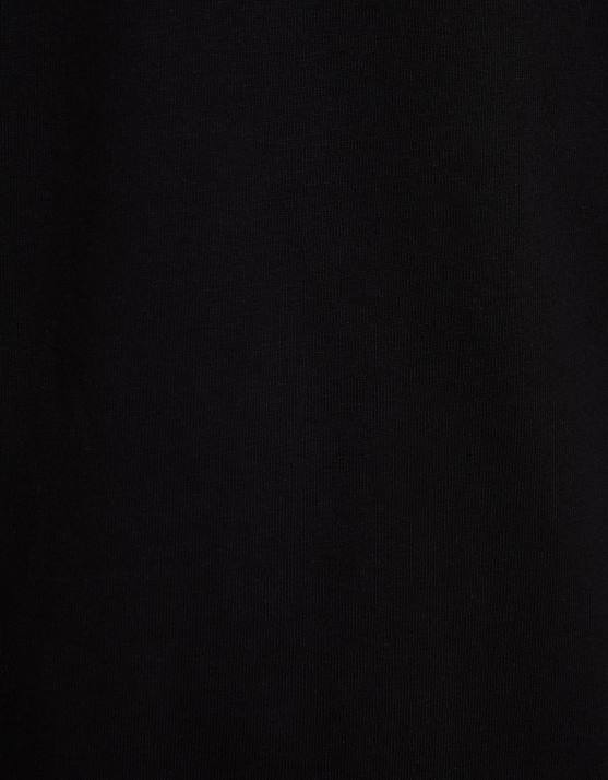 Schwarz Bershka Männer Kurzärmliges, kastenförmiges T-Shirt mit bedrucktem Ausschnitt H00J2717