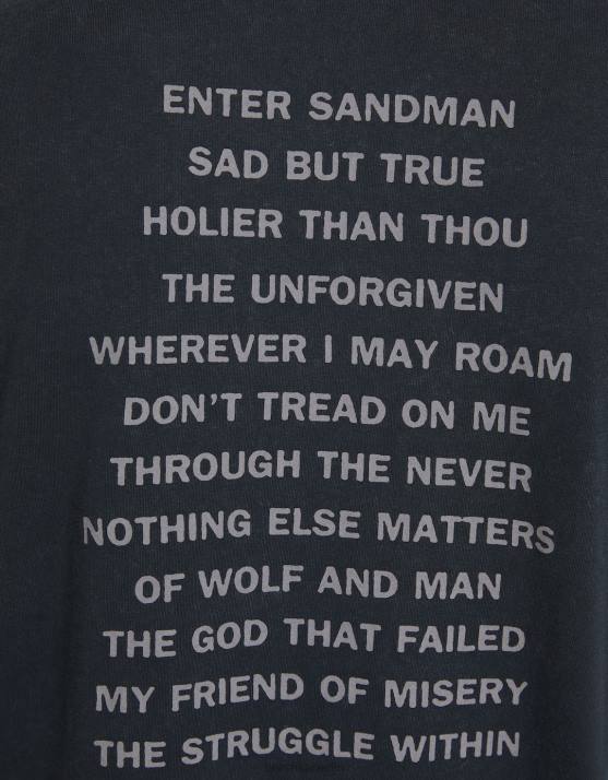 Schwarz Bershka Männer Leicht sitzendes, verblasstes T-Shirt mit Metallica-Print H00J2790