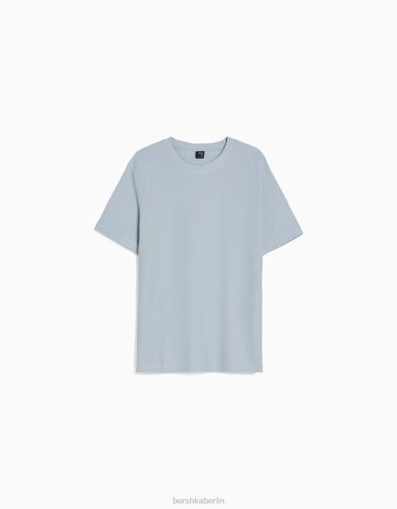 exklusiv Bershka Männer Strukturiertes Kurzarm-T-Shirt H00J2624