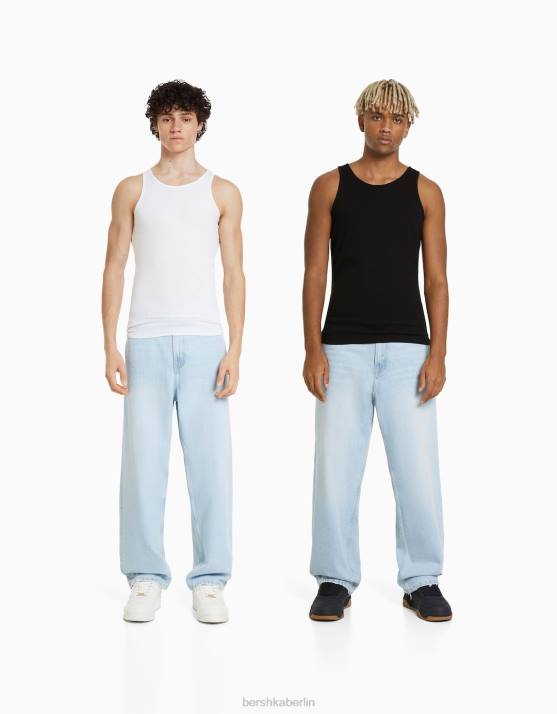 mehrfarbig Bershka Männer Packung mit 2 Tanktops H00J2803