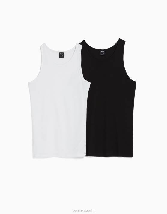 mehrfarbig Bershka Männer Packung mit 2 Tanktops H00J2803