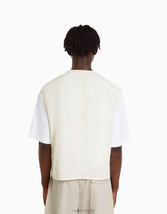 Gelb Bershka Männer Weste mit mehreren Taschen H00J3038