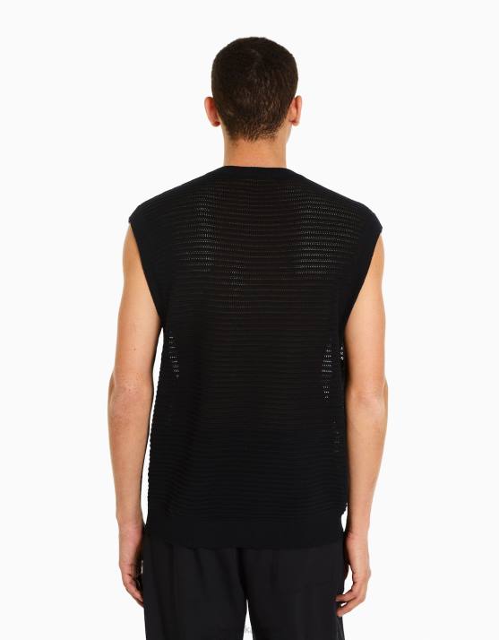 Schwarz Bershka Männer Netzweste H00J3001