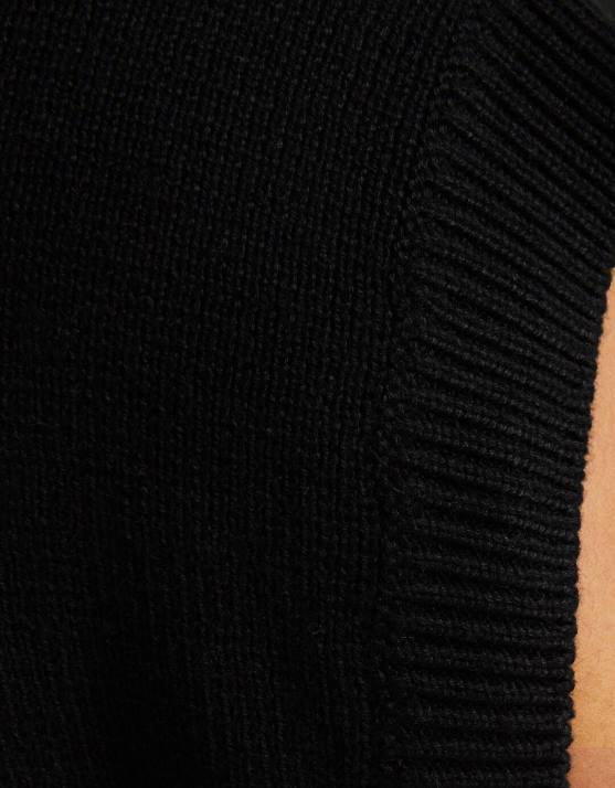 Schwarz Bershka Männer Strickweste mit Kapuze H00J3012