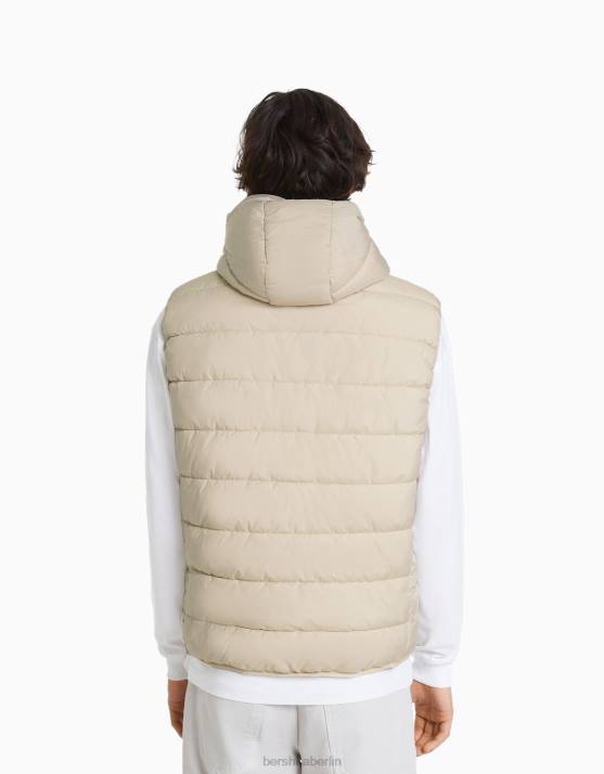 exklusiv Bershka Männer Steppweste mit Kapuze H00J3039
