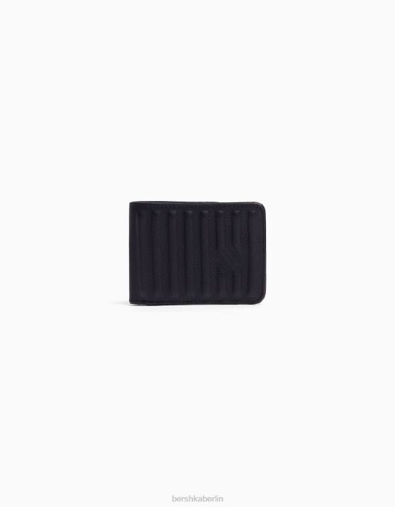 Schwarz Bershka Männer strukturierte Geldbörse H00J3608