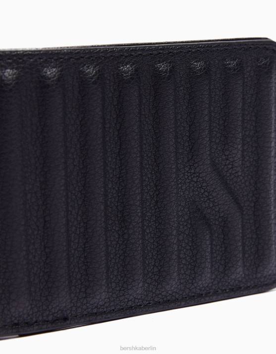 Schwarz Bershka Männer strukturierte Geldbörse H00J3608