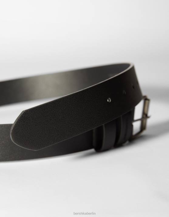 Schwarz Bershka Männer Breiter Kunstledergürtel H00J3638