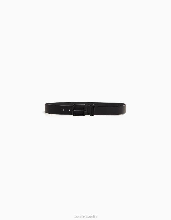 Schwarz Bershka Männer Strukturierter Gürtel H00J3632