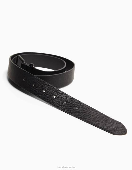 Schwarz Bershka Männer Strukturierter Gürtel H00J3632