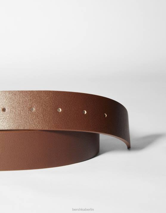 braun Bershka Männer Breiter Kunstledergürtel H00J3636