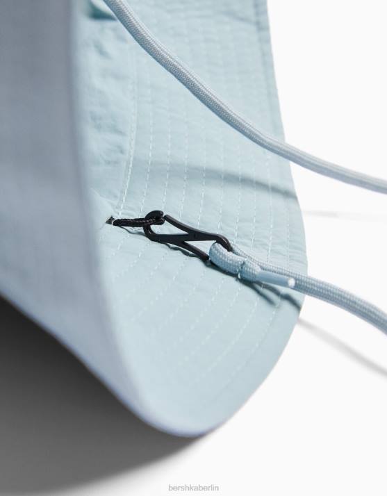 Blau Bershka Männer Regenhut aus Nylon mit Riemen H00J3613