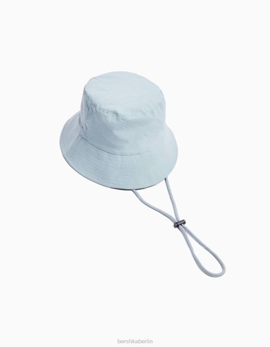 Blau Bershka Männer Regenhut aus Nylon mit Riemen H00J3613