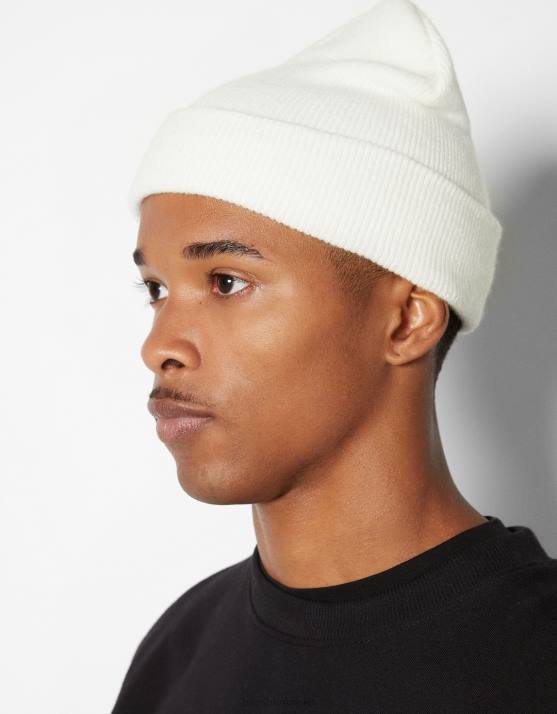 Weiss Bershka Männer Einfache Mütze H00J3625