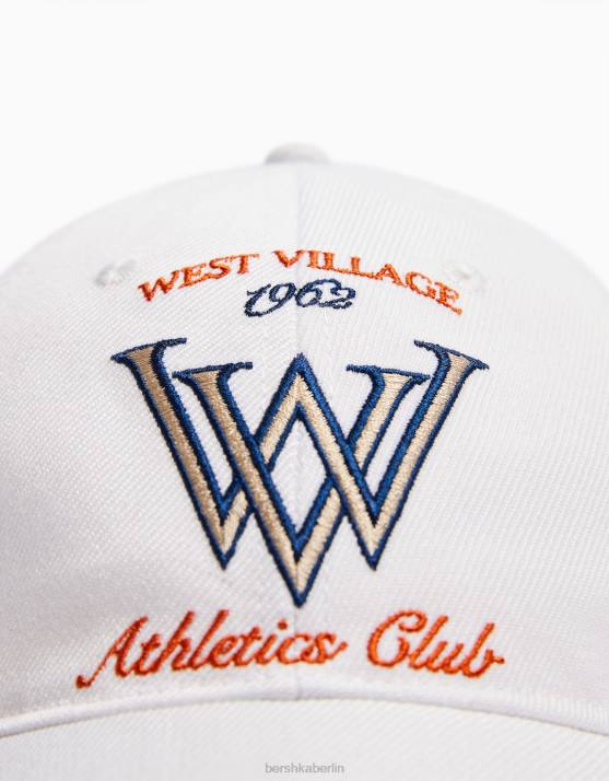 Weiss Bershka Männer bestickte Mütze H00J3621