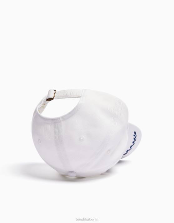 Weiss Bershka Männer bestickte Mütze H00J3621