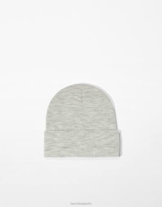 grau Bershka Männer Einfache Mütze H00J3626