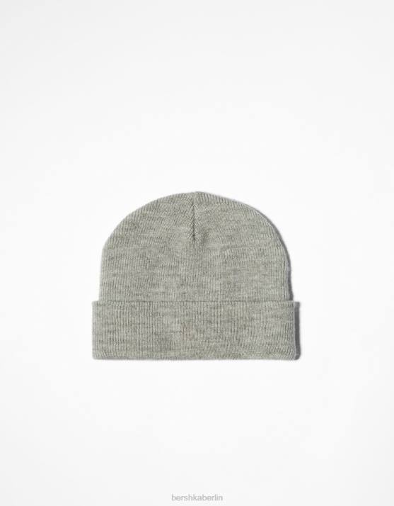 grau Bershka Männer Einfache Mütze H00J3626