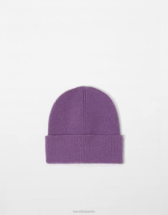 violett Bershka Männer kurze Mütze H00J3619