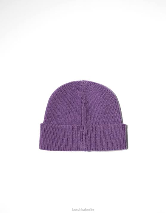 violett Bershka Männer kurze Mütze H00J3619