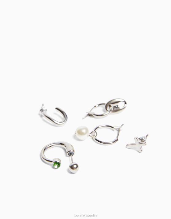 Silber Bershka Männer 10er-Pack Creolen H00J3671