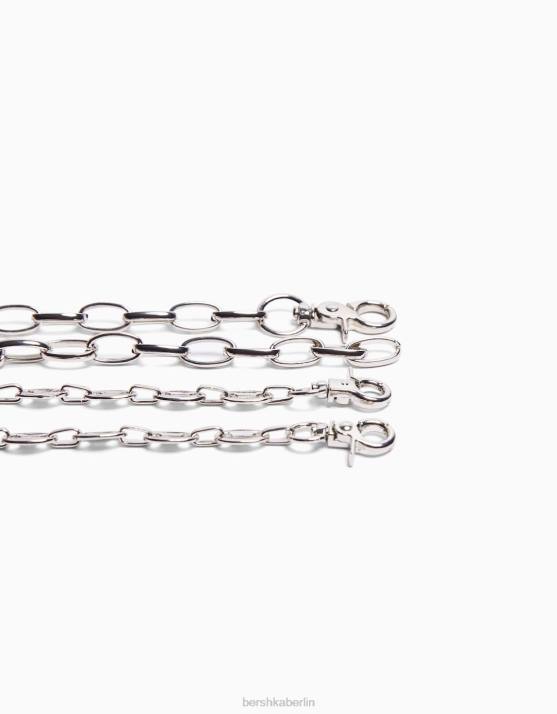 Silber Bershka Männer 2er-Pack Kettenhalsketten H00J3663