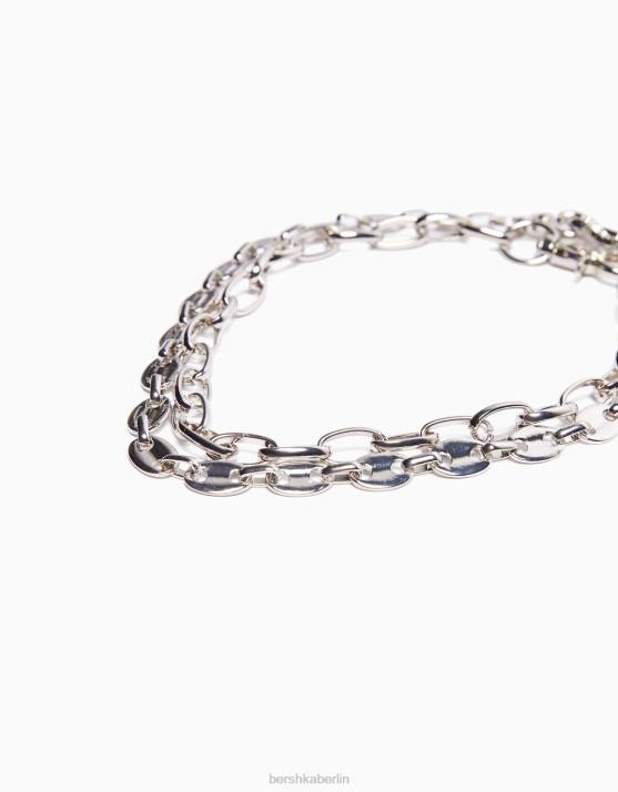 Silber Bershka Männer 2er-Pack Kettenhalsketten H00J3663